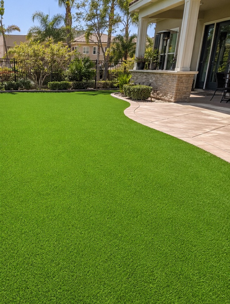 Clean, lifted artificial turf after a cleaning visit
